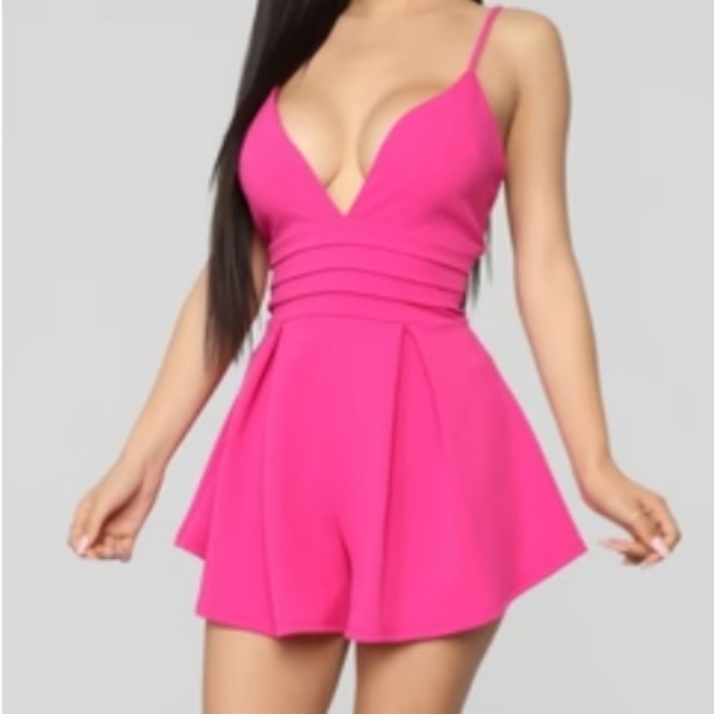 Fashion Nova Fuchsia Romper